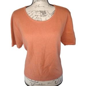 Vintage Samantha Taylor Peach Colored Fuzzy Soft Acrylic Knit Sweater XL